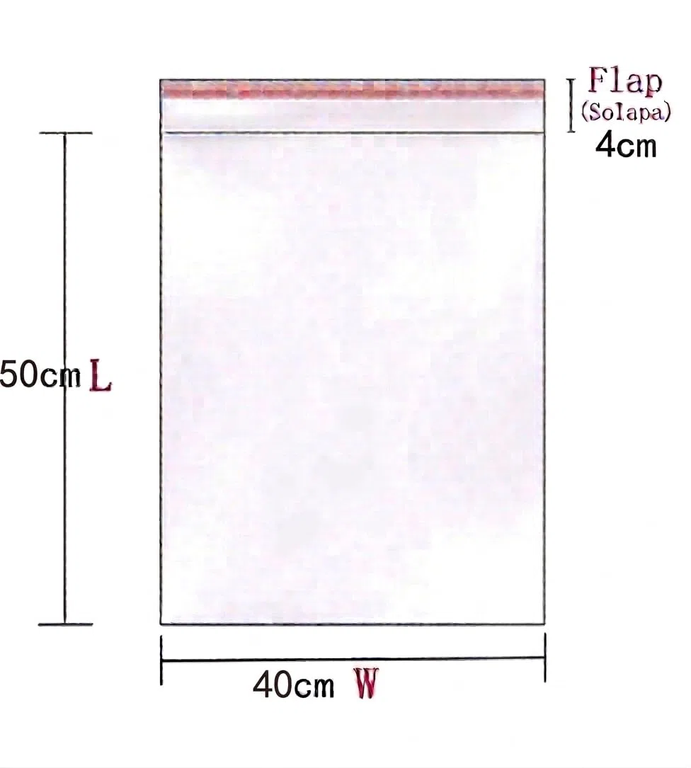 100 Bolsas Celofán Autoadhesivas OPP, Bolsas Transparente sin Orificios con Cierre Adhesivo, para Ropa, Camisetas, Regalos, Tarjetas y Joyas (40X50+4CM)