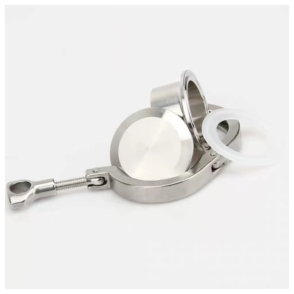 MOZTO Union 51mm Pipe O/D Sanitary 2" Tri Clamp Weld Ferrule + End Cap + Tri Clamp + Junta De Silicona Acero Inoxidable 304, For Mejoras En El Hogar Ajuste Casero