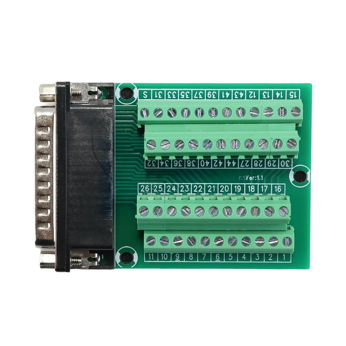 Placa de ruptura Macho DB44 DR44 D-Sub de 44 Pines sin Soldadura - Convertidor de Interfaz de Bloque de terminales