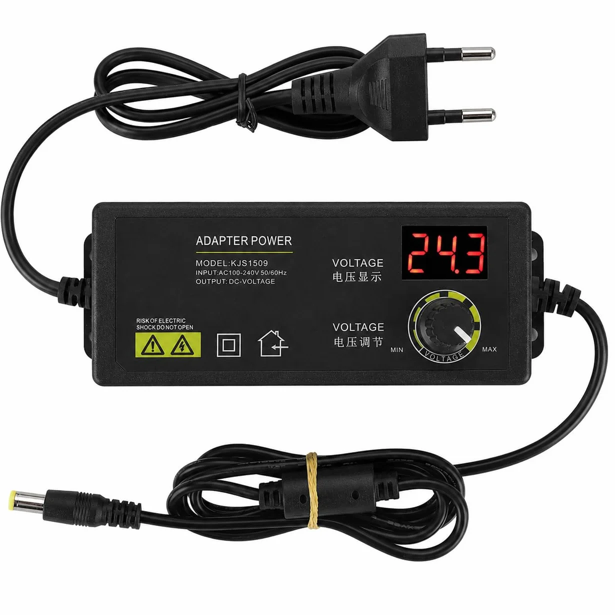 VOBOR Adaptador Ajustable, 3-36V Fuente de Alimentacin Regulable Universal con Control de Velocidad del Motor, Adaptador Unidad de Alimentación de Amplio Rango