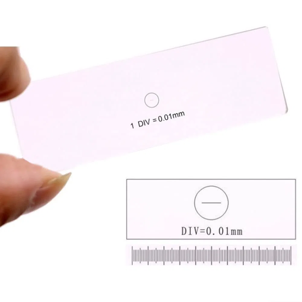 micrómetro del microscopio de 0.01m m, micrómetro objetivo de la etapa de cristal de la diapositiva de la calibración del micrómetro