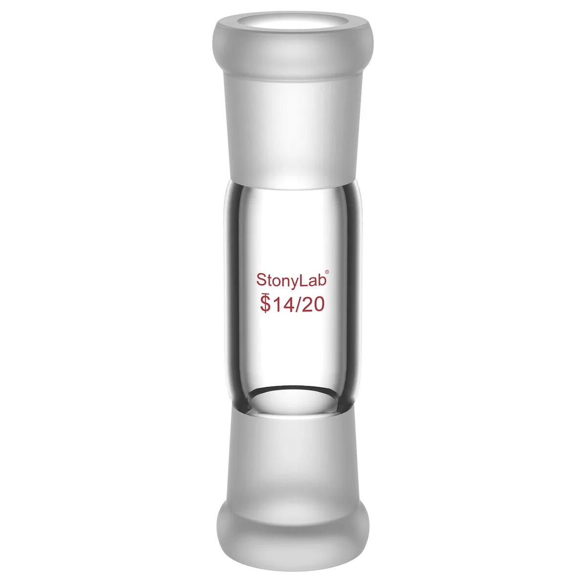 stonylab Adaptador Recto de Vidrio Borosilicato, 30 mm entre Dos Juntas Exteriores 14/20 para Laboratorio