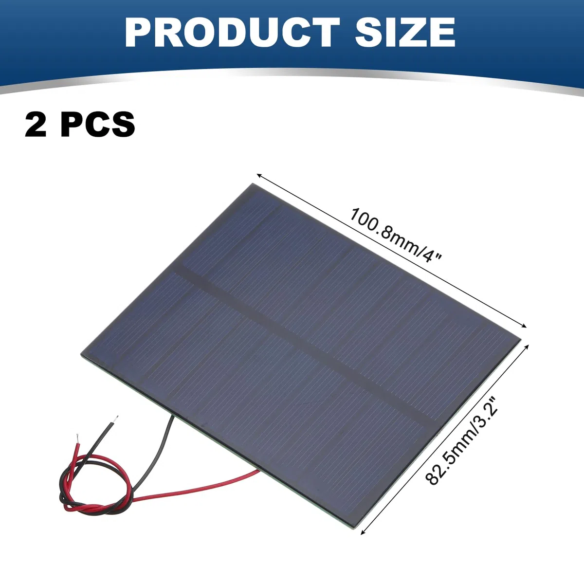 QUARKZMAN 2 Pcs Paneles Solares Mini 5V 1.15W 230mA, Pequeño Panel Solar Policristalino Con 2 Cables Para Kits De Materiales De Juguetes Eléctricos DIY Cargador, 100.8mm x 82.5mm