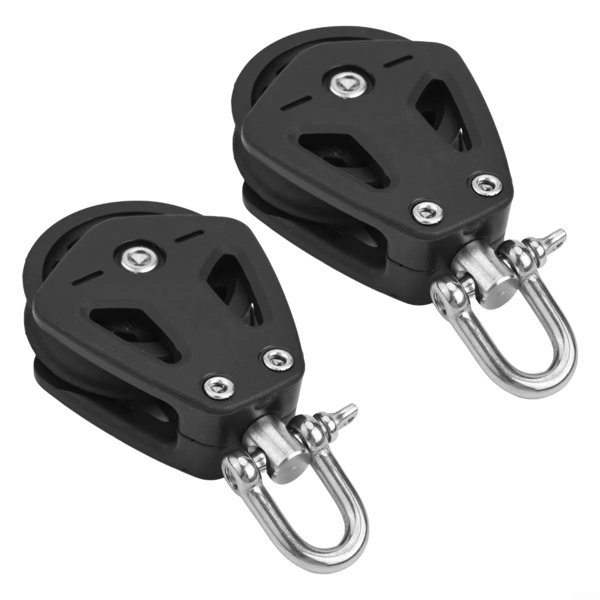 2 Poleas de nailon de alta resistencia, polea única, accesorios marinos giratorios, capacidad de carga de 460 kg, cuerda de 10 mm