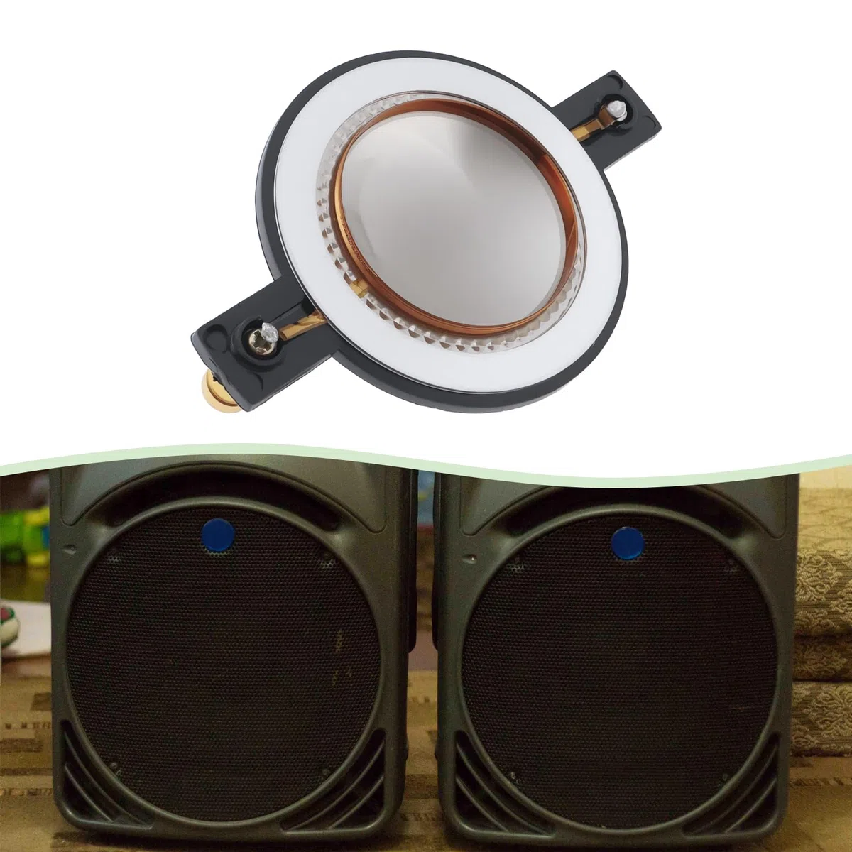 ECSiNG Bobina de alta voz de 44,4 mm, 8 ohmios, repuesto de diafragma de película de titanio compatible con Mackie SRM-450 C300Z P-Audio BMD-440 para cine en casa