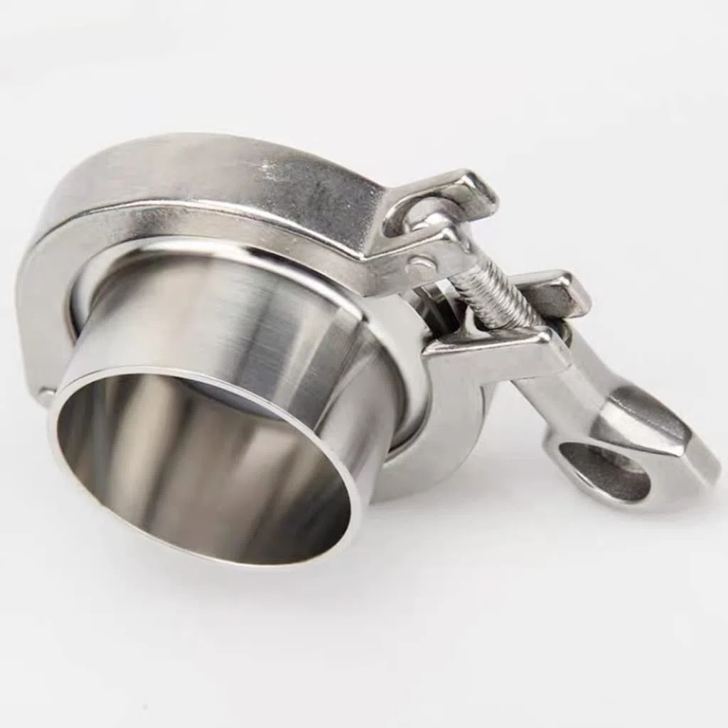 MOZTO Union 51mm Pipe O/D Sanitary 2" Tri Clamp Weld Ferrule + End Cap + Tri Clamp + Junta De Silicona Acero Inoxidable 304, For Mejoras En El Hogar Ajuste Casero